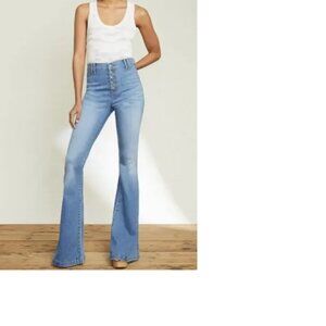 Veronica Beard Sheridan Bell Bottom Jeans Lakeshore Wash Size 24 High Rise